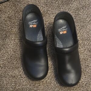 Dansko Black Leather XP 2.0 Slip-On Clogs